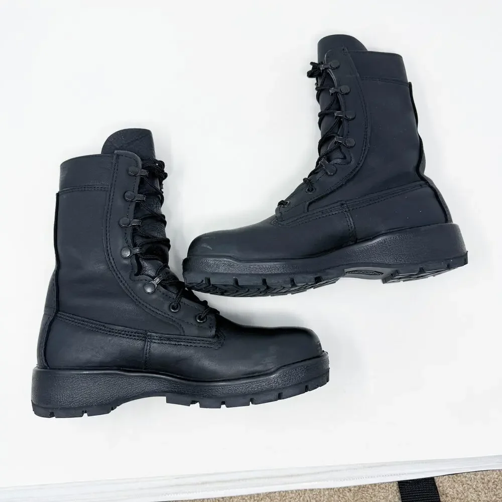 Belleville Black Leather Jump Boots Combat Men's Size 8 Steel Toe Vibram Sole